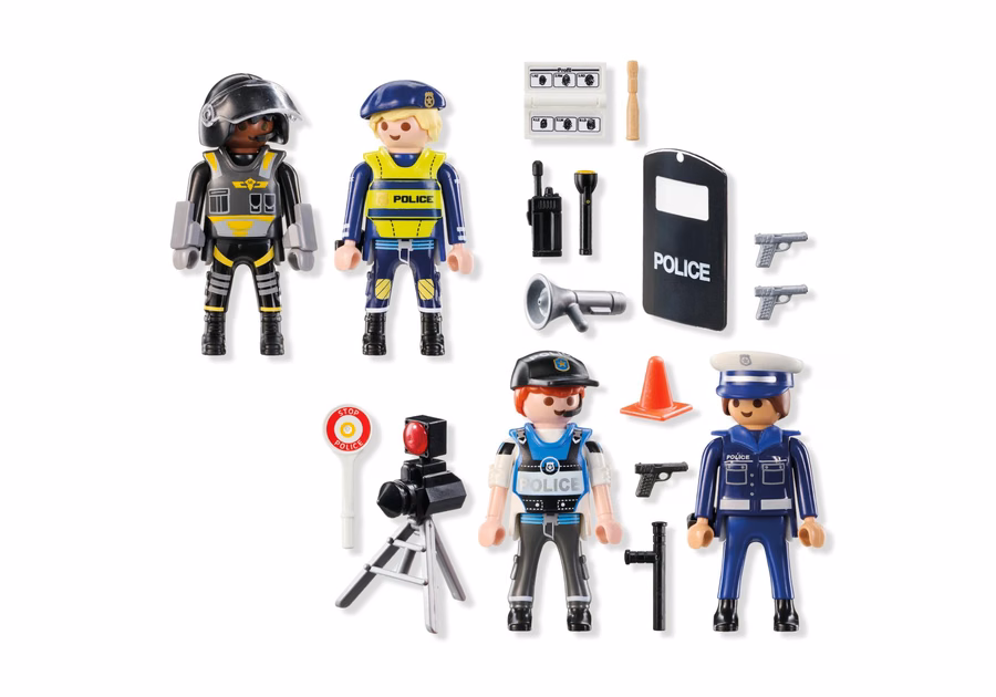 Conjunto de figuras de policía