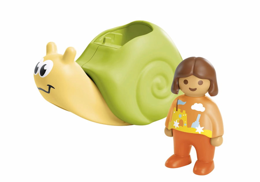 JUNIOR: Caracol mecedor con sonajero.