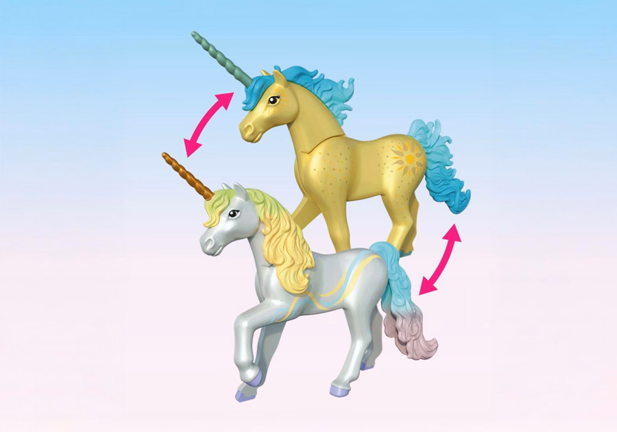 Unicornio coleccionable: Flor arcoíris con hada