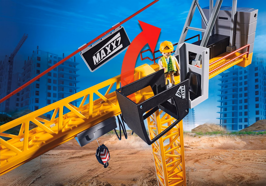 Grúa RC con sección de construcción