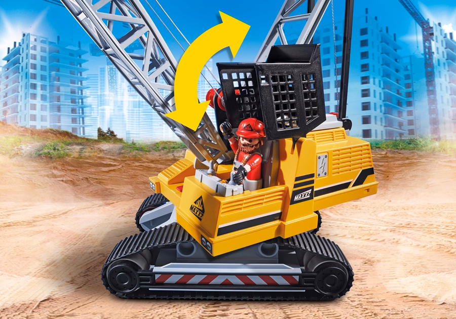 Excavadora de cable con sección de construcción