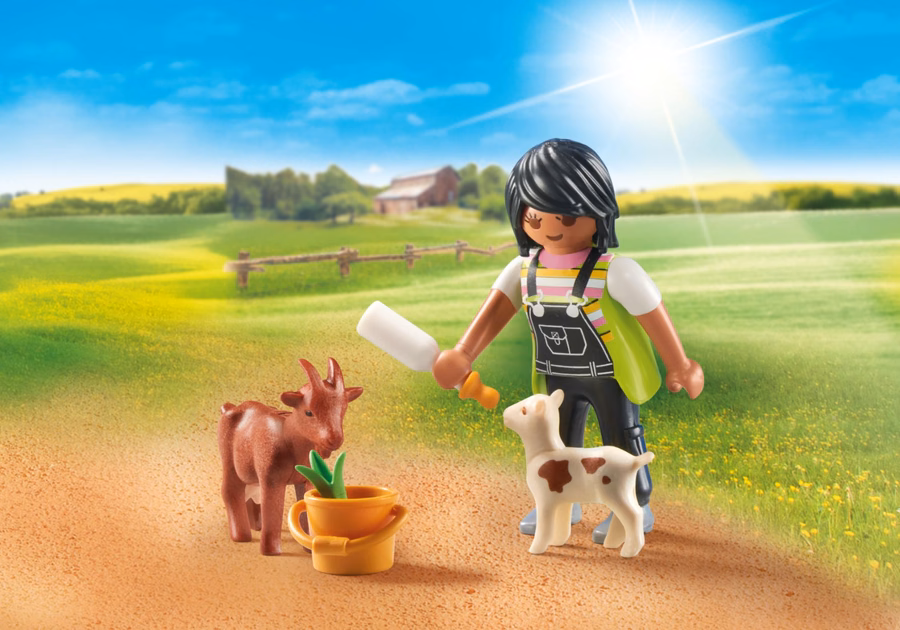 Mujer con cabras